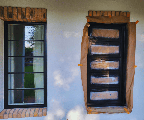 Window trim and frames painted with precision by exterior painters in Sarasota.