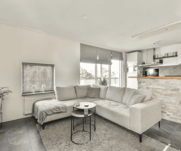 Interior painting project in a Sarasota living room with modern finishes.