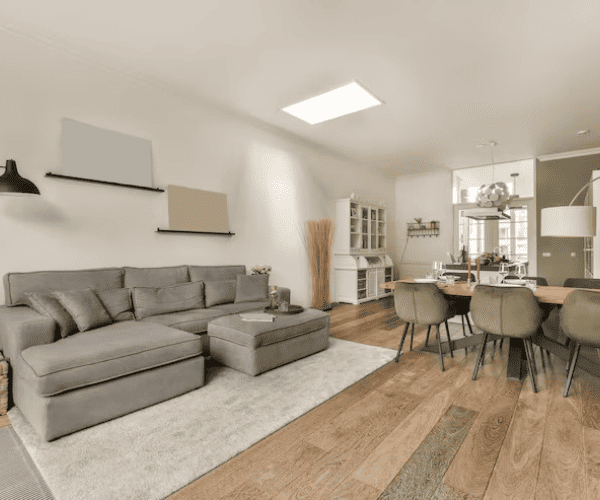 Freshly painted living room walls in Sarasota home interior.